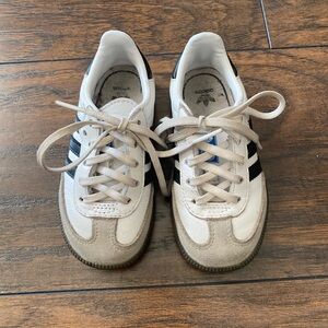 7 Toddler Adidas Sambas Black White Sneakers